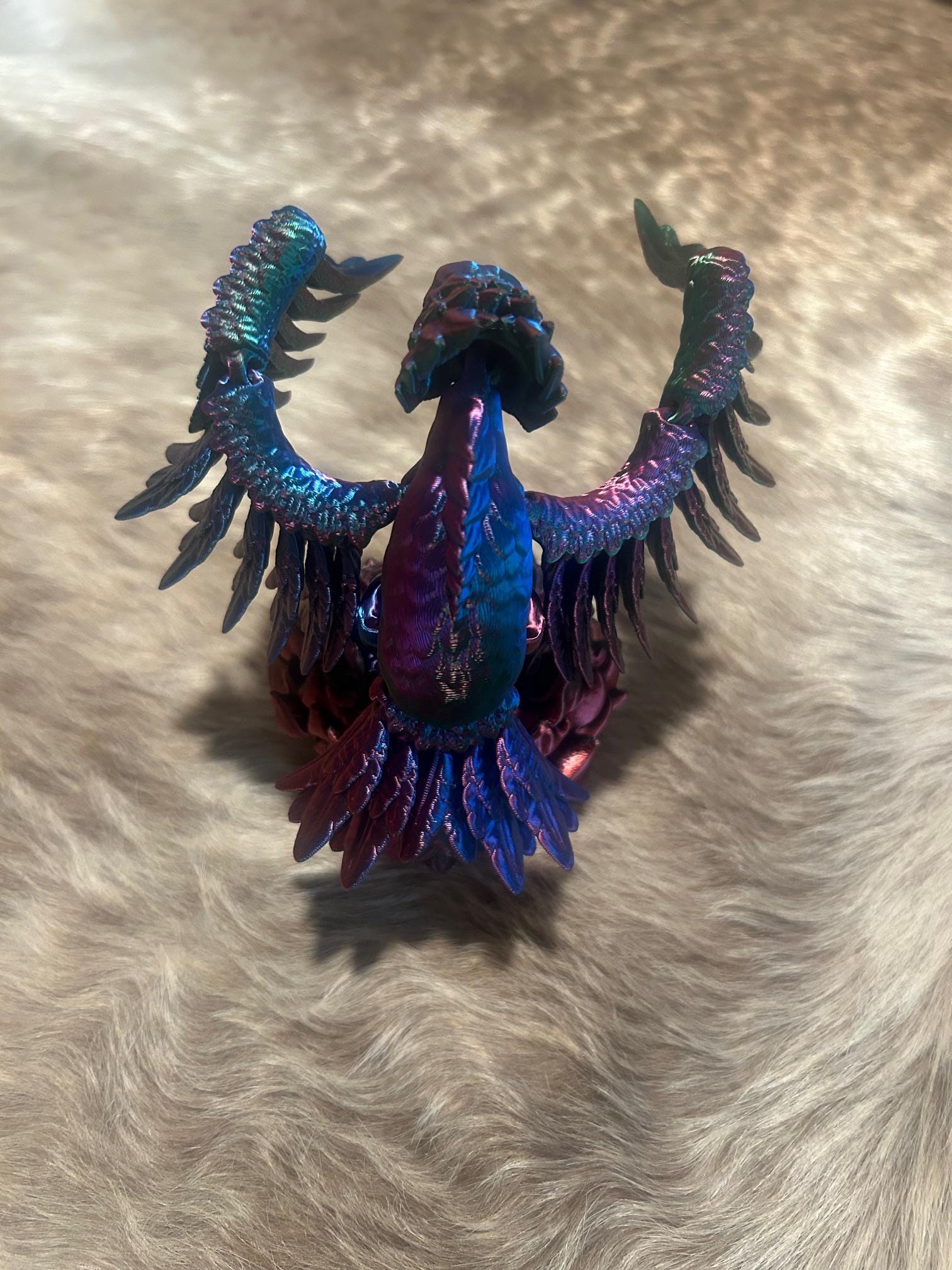 Articulated Phoenix – Color-Shifting 3D Printed Fidget Bird – Mythical Desk Pet, Fantasy Gift, Firebird Figurine